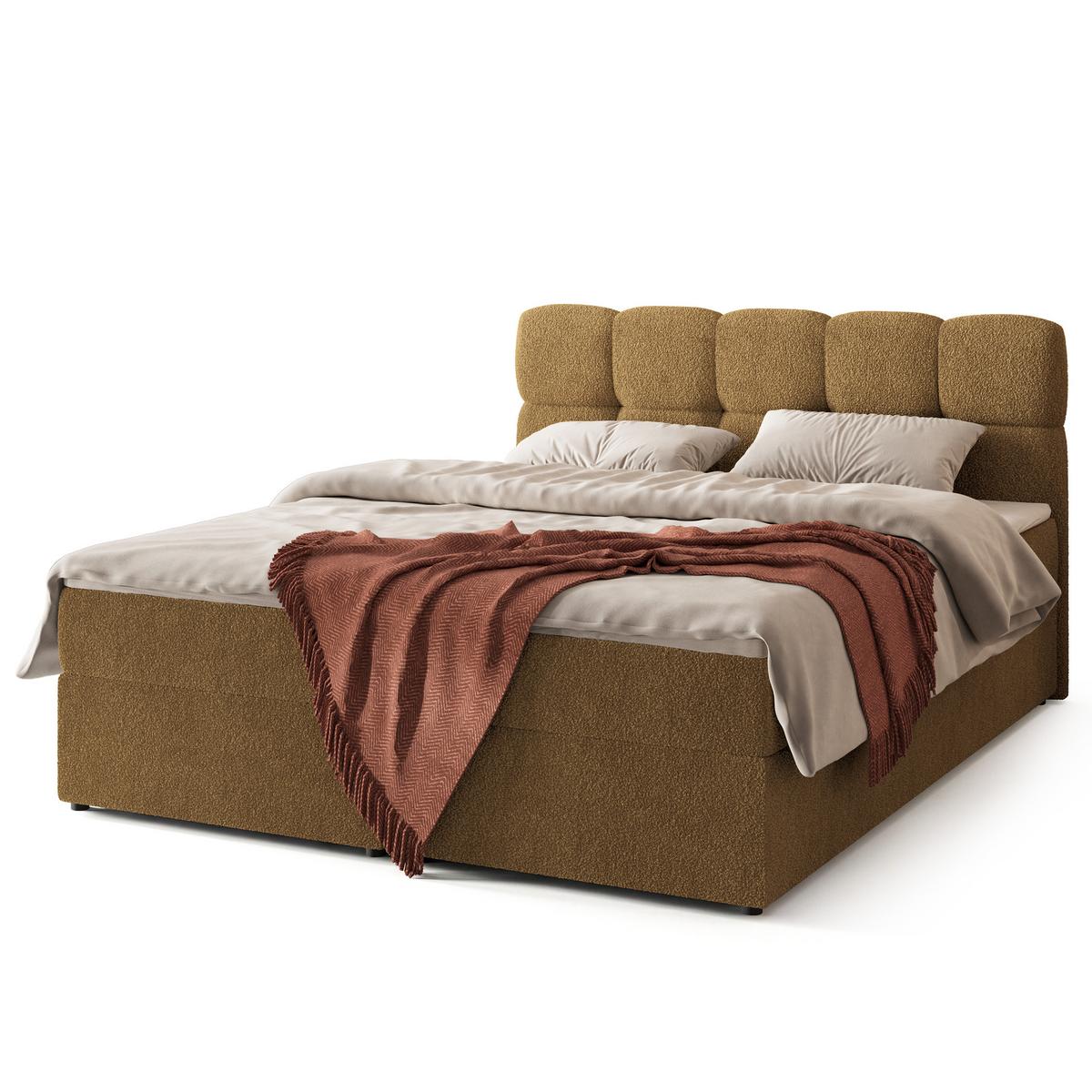 BOXBETT MERU 140x200 cm mit Matratze und Topper - Orange - Orange, Holz (140/200cm) - MASSENO