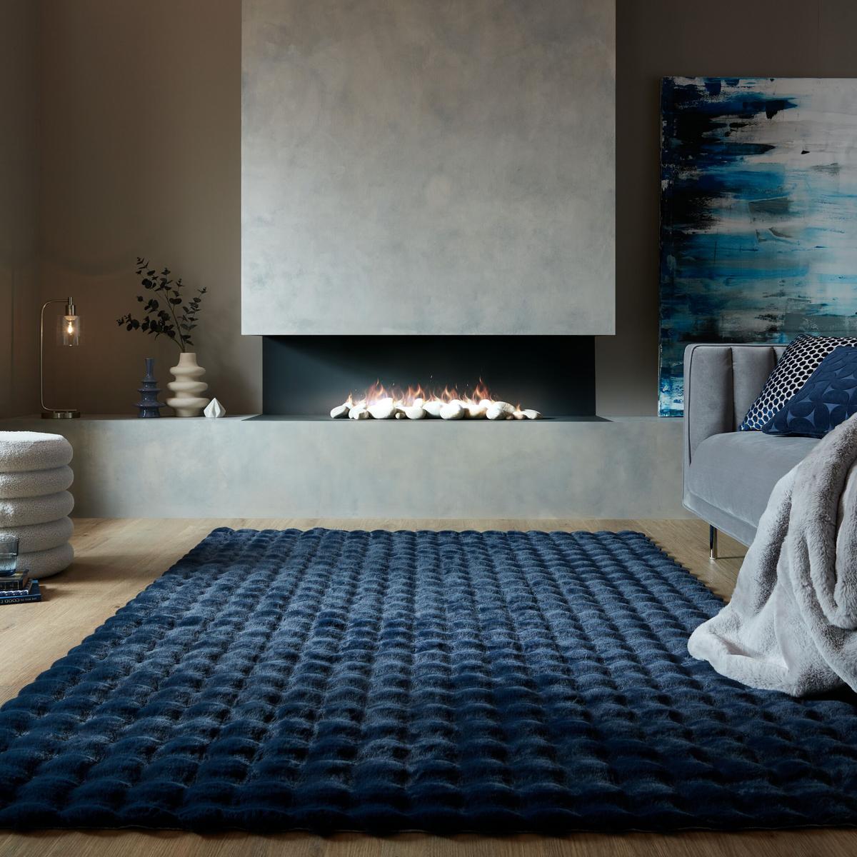 TEPPICH Waschbar LUNE, mit Struktur, Blau, 180 x 290 cm - Blau, Textil (180/290cm) - KADIMA DESIGN