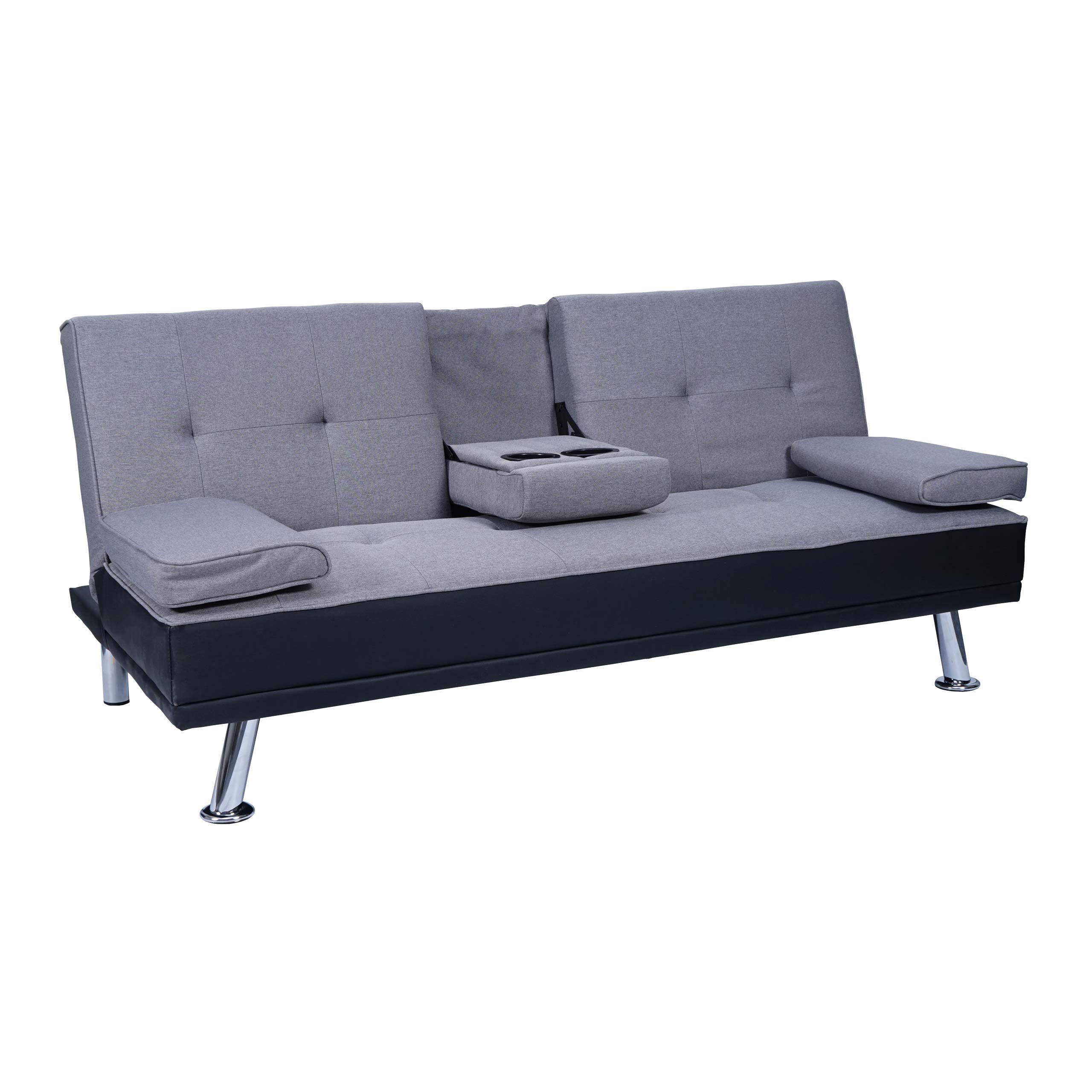 3-SITZER-SOFA Schwarz - Schwarz/Grau, Textil (166/77/81cm) - MCW