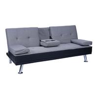 3-SITZER-SOFA Schwarz - Schwarz/Grau, Textil (166/77/81cm) - MCW