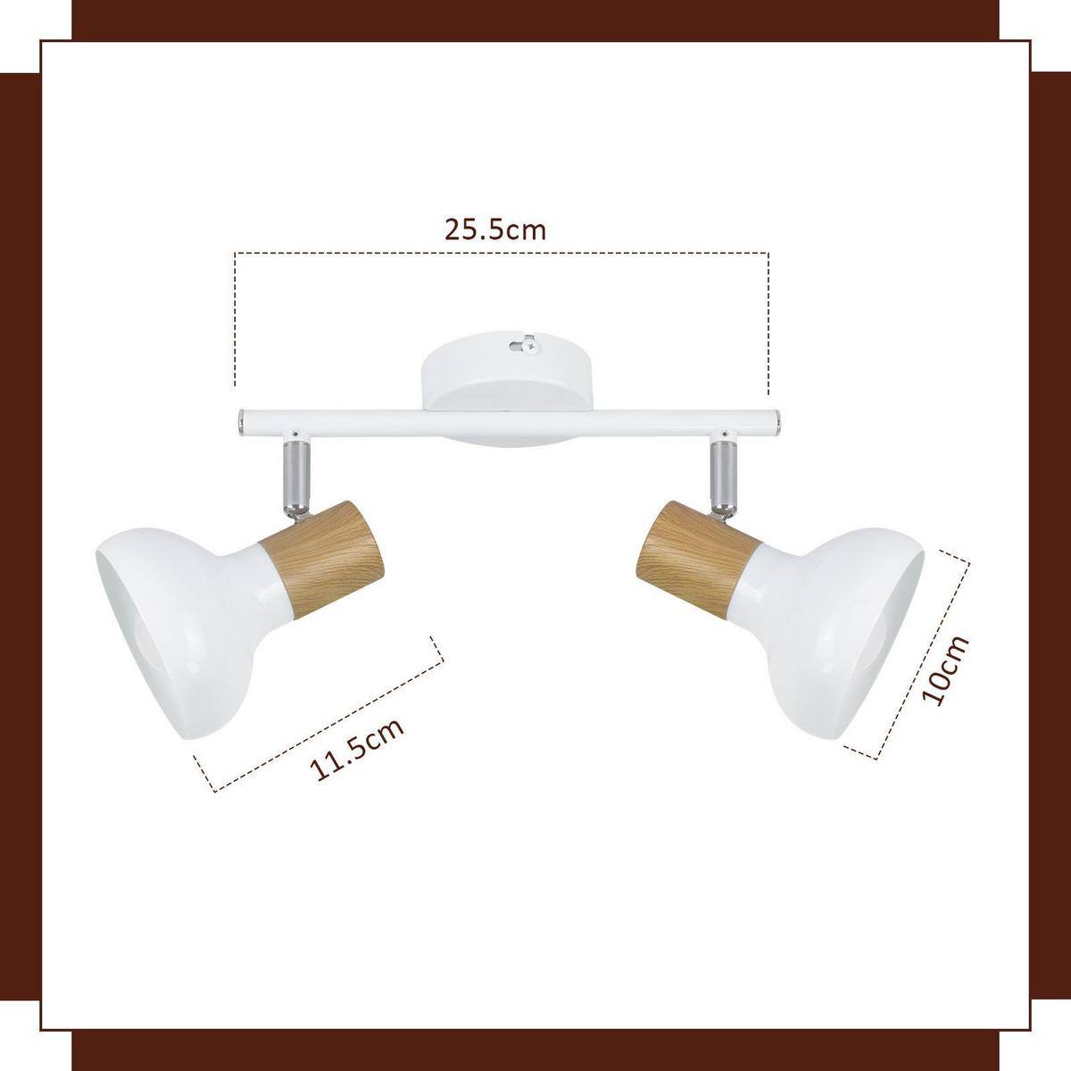 DECKENSTRAHLER Farley 2-flammig 25.5/11/15.5 cm - Weiß, Metall (25.5/11/15.5cm) - Nettlife