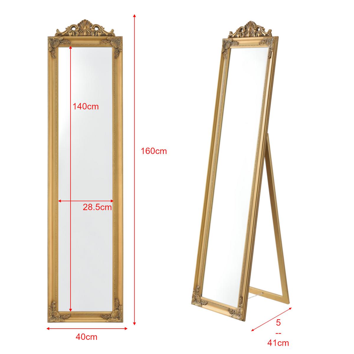 STANDSPIEGEL Arezzo - Goldfarben, Glas/Holz (28.5/160/140cm) - [en.casa]