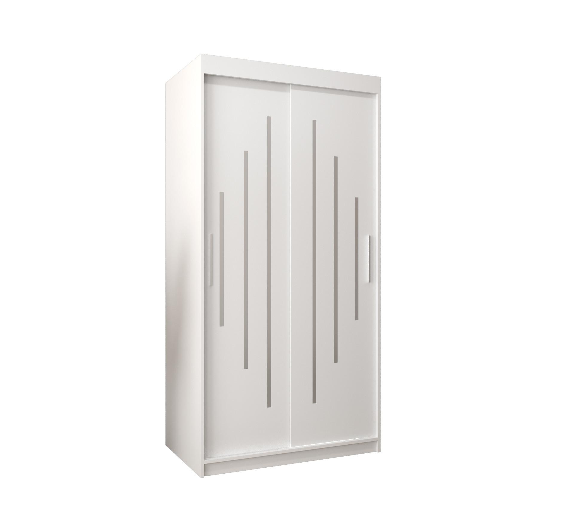 SCHWEBETÜRENSCHRANK 200/100/62 2-türig - Silberfarben/Weiß, Holz/Kunststoff (100/200/62cm) - Abiks Möbel