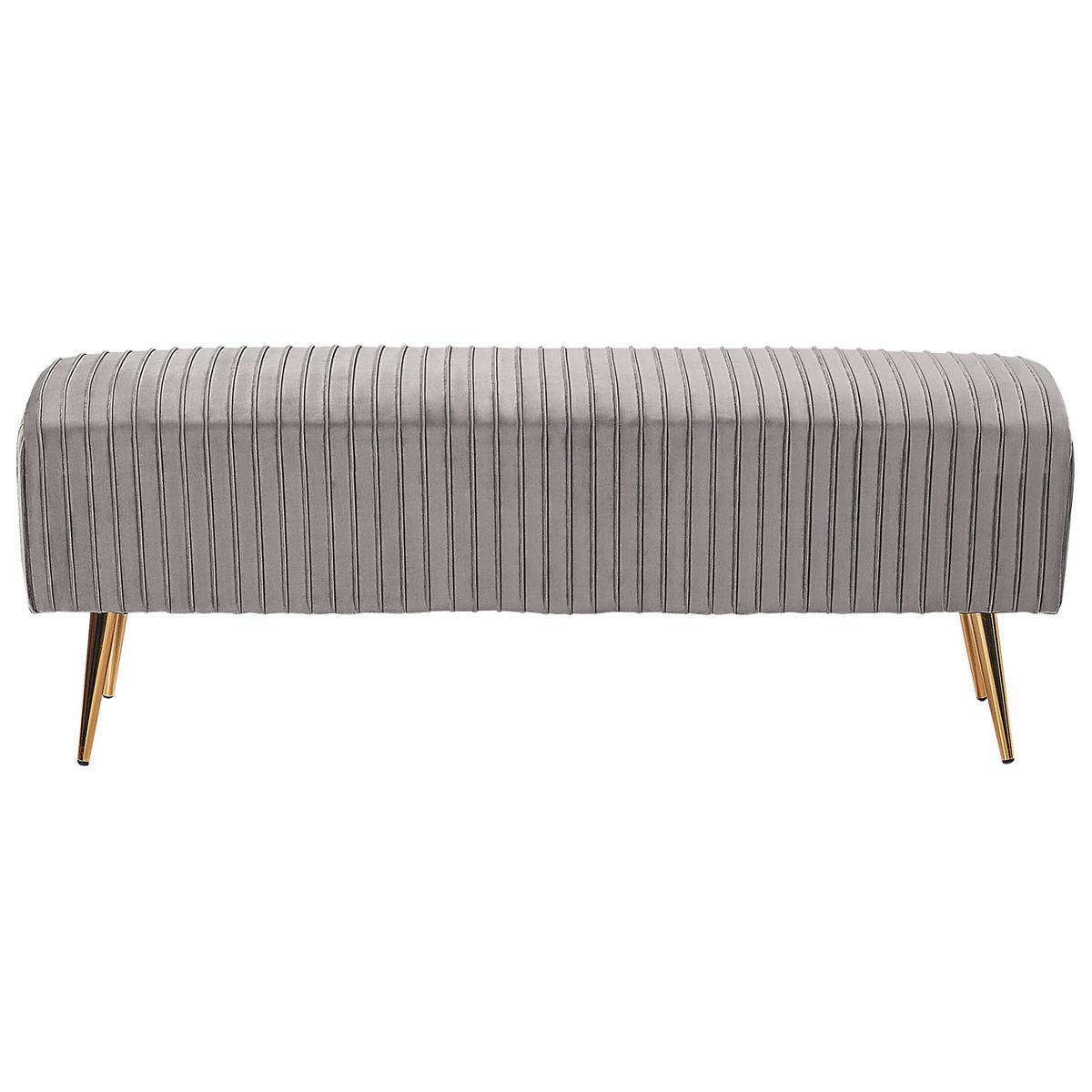 BANK Grau Paterson - Goldfarben/Grau, Textil (118/42/40cm) - Beliani