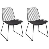 ESSZIMMERSTUHL 2er-Set Metall Schwarz Pensacola - Schwarz, Metall (52/83/57cm) - Beliani