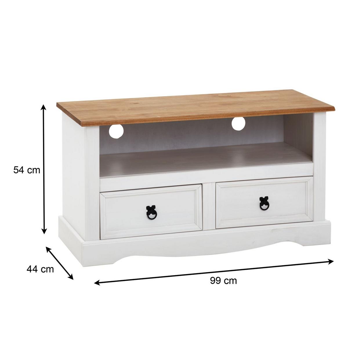LOWBOARD CAMPO - Weiß/Braun, Holz (99/54/44cm) - CARO-Möbel