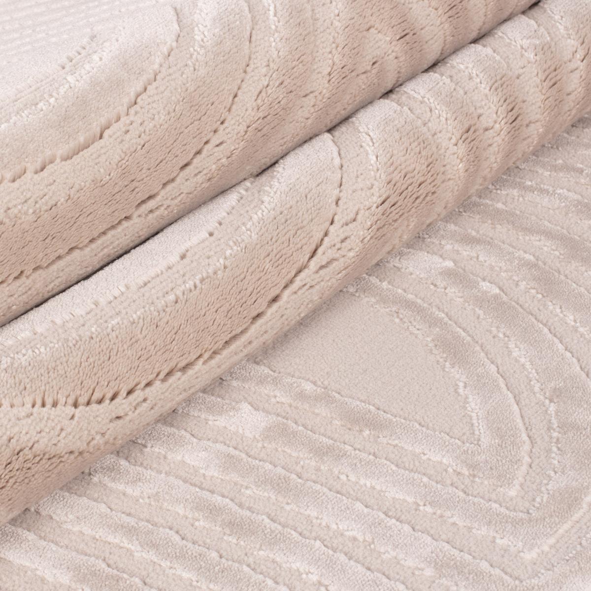 TEPPICH Kurzflor ILLER in Beige, mit 3D-Design, Florhöhe 12 mm, 80 x 250 cm - Beige, Textil (250/80cm) - KADIMA DESIGN