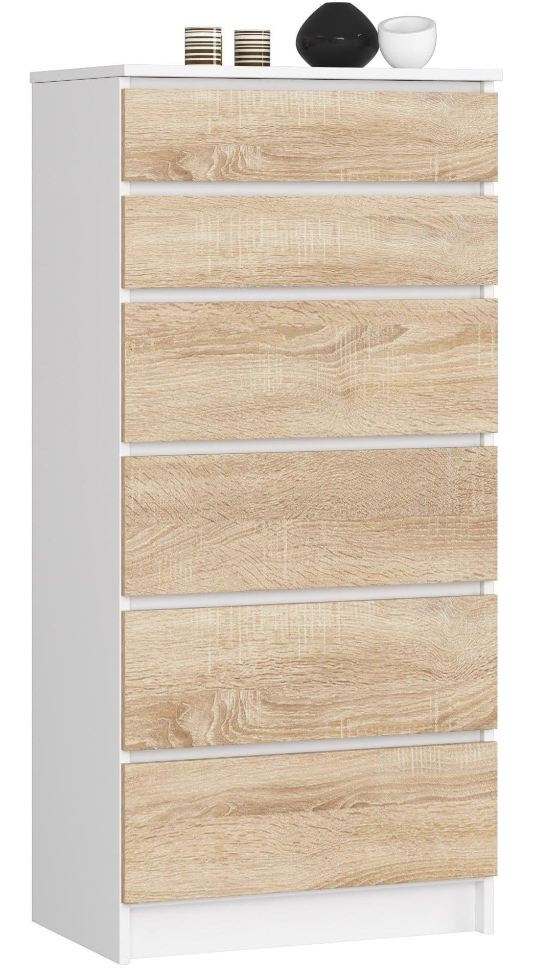 KOMMODE Weiß, Eiche Sonoma 130/60/40 - Weiß, Holzwerkstoff (60/130/40cm) - RAUMHIRSCH FURNITURE