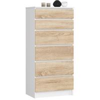 KOMMODE Weiß, Eiche Sonoma 130/60/40 - Weiß, Holzwerkstoff (60/130/40cm) - RAUMHIRSCH FURNITURE