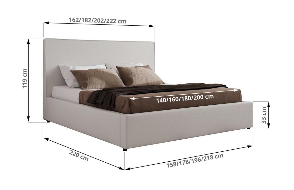 POLSTERBETT CORIVO CLASSIC 200/200 - Weiß Kunstleder - Multipocket-Matratze - Weiß, Textil (200/200cm) - MKS