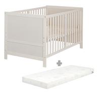 BABYBETT mit Matratze Easy Sleep 70 x 140 cm - Hellgrau, Holzwerkstoff/Textil (70/140cm) - Roba