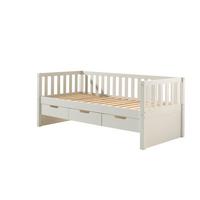 KOJENBETT mit Schubladen Karena 211x86x98 aus Massivholz in Weiß - Weiß, Holz (90/200cm) - 58aufmkessel