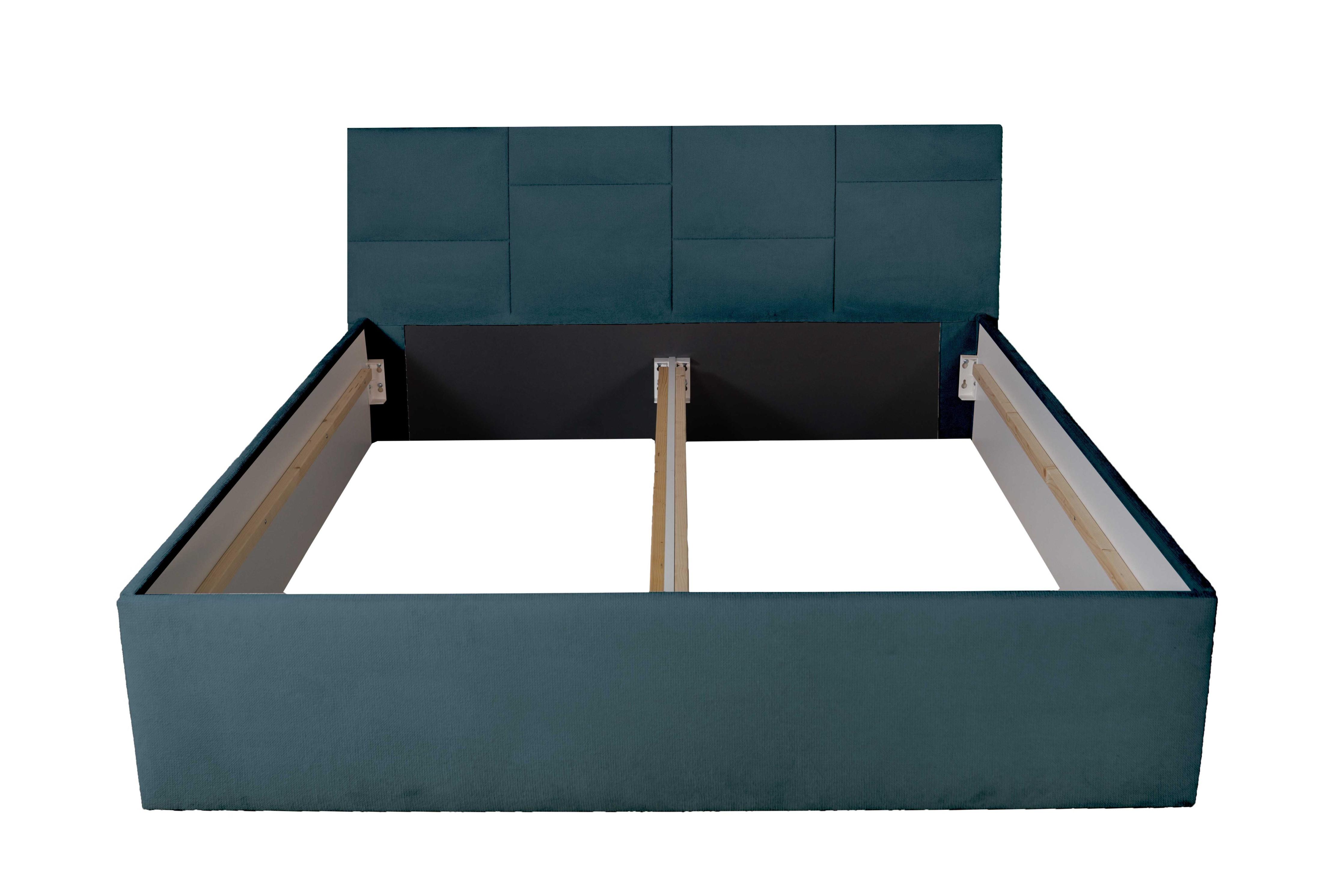 POLSTERBETT Damas Blau 180 x 200 x 40 cm Ohne Matratze und Lattenrost - Blau, Holz (180/200cm) - Halmon Schlafkomfort Betten 