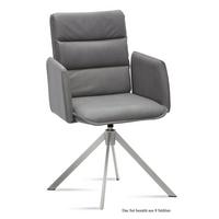 ARMLEHNSTUHL drehbar (8er-Set) Dulsea 52x92x60 Edelstahl/Grau - Edelstahlfarben/Grau, Kunststoff (60/92/52cm) - 58aufmkessel