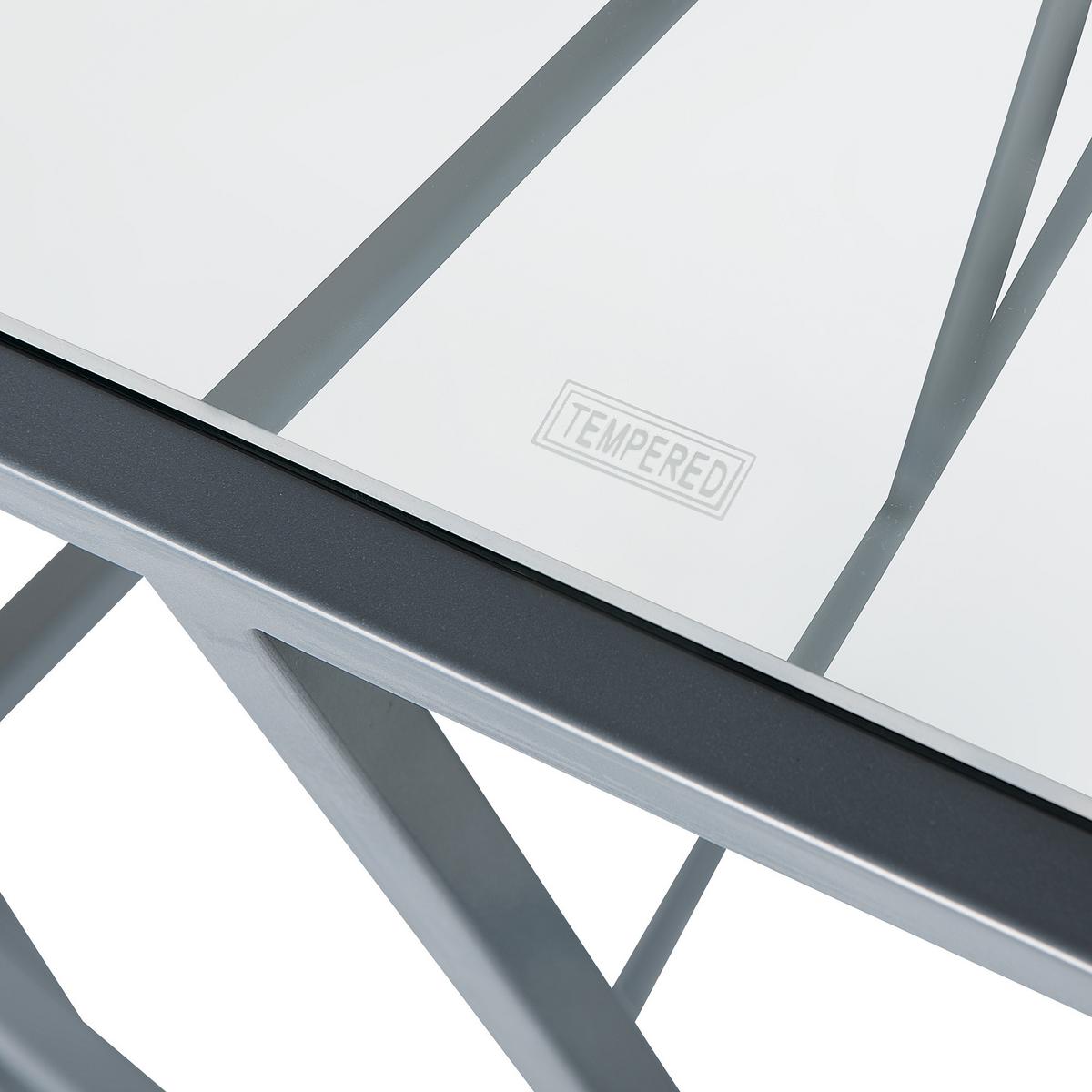 KONSOLENTISCH Glas silber Orland - Transparent/Silberfarben, Glas (40/100/85cm) - Beliani