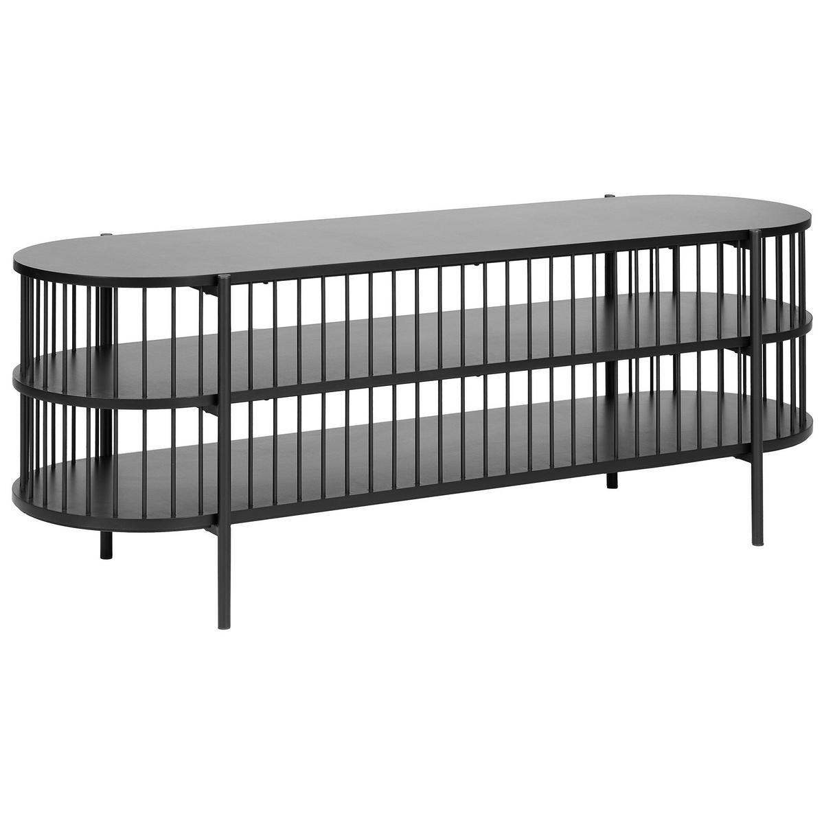 TV-MÖBEL Schwarz Birson - Schwarz, Holzwerkstoff (140/50/44cm) - Beliani