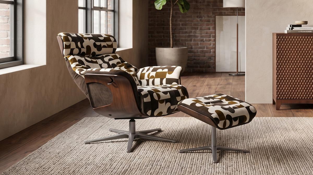 RELAXSESSEL TOSAR Braun Webstoff Relaxfunktion - Silberfarben/Braun, Textil/Metall (83/110/89cm) - KAWOLA