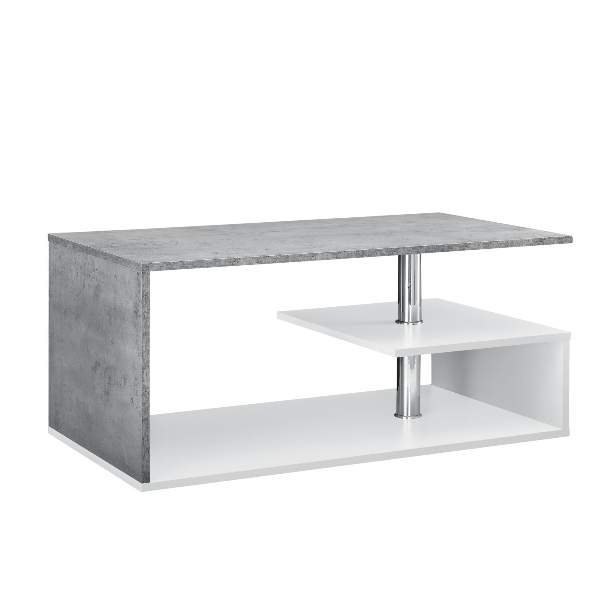 COUCHTISCH Haarlem 50/90/41 - Hellgrau/Weiß, Holzwerkstoff (90/50/41cm) - [en.casa]