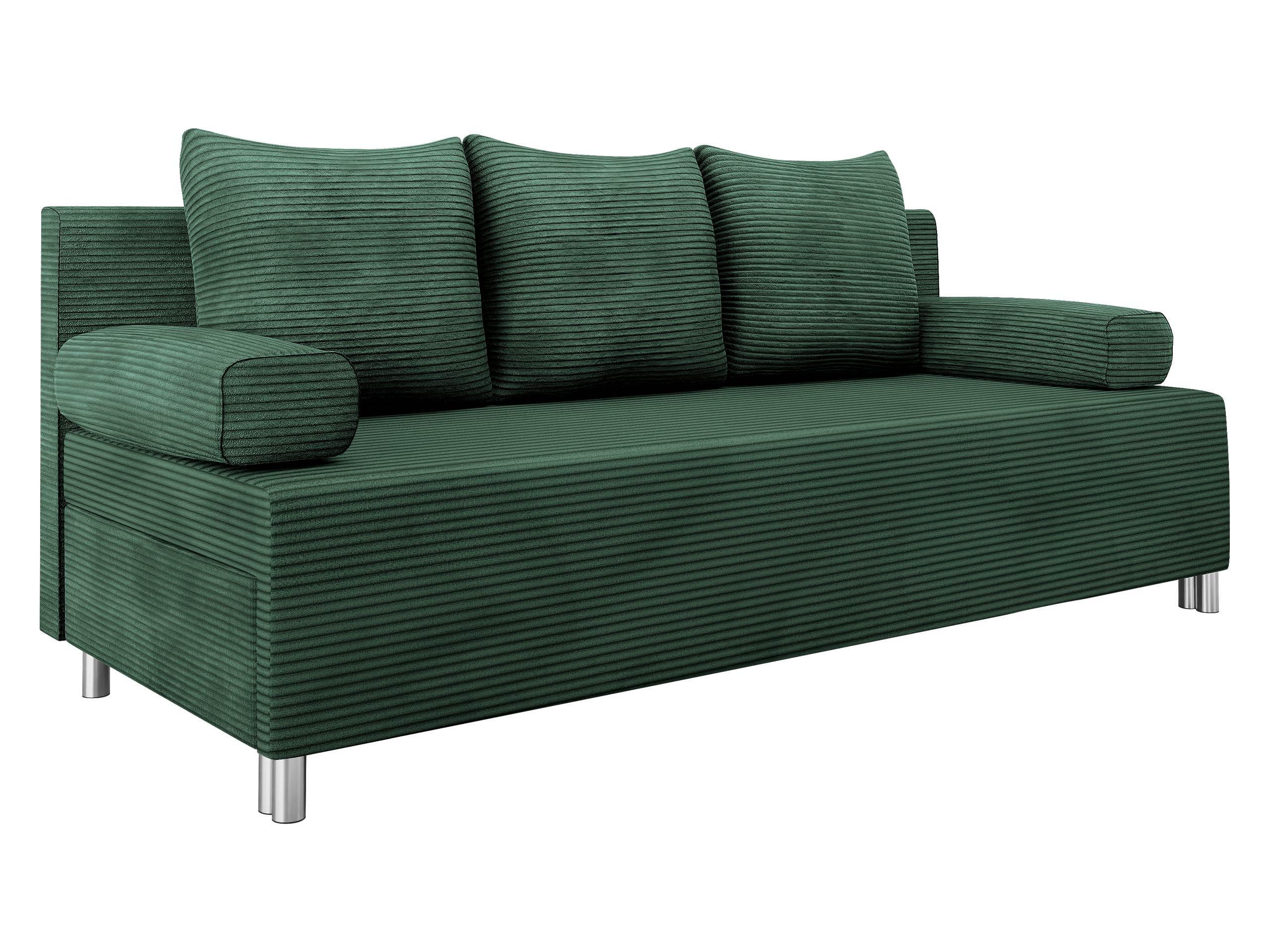 SCHLAFSOFA Dover Cord - Chromfarben/Grün, Holz/Kunststoff (192/86/80cm) - MIRJAN24
