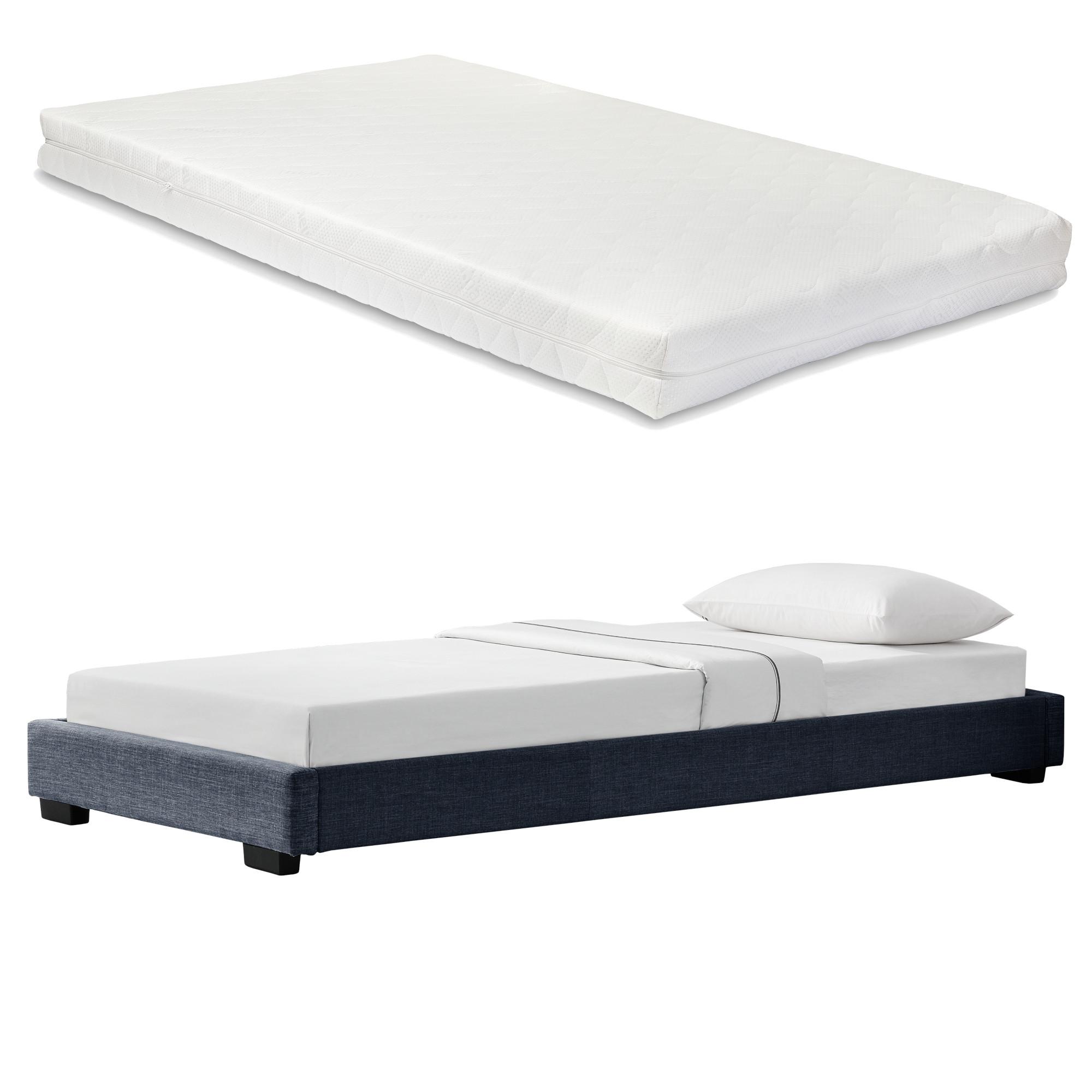 POLSTERBETT Solingen mit Matratze - Dunkelgrau, Textil (90/200cm) - Corium