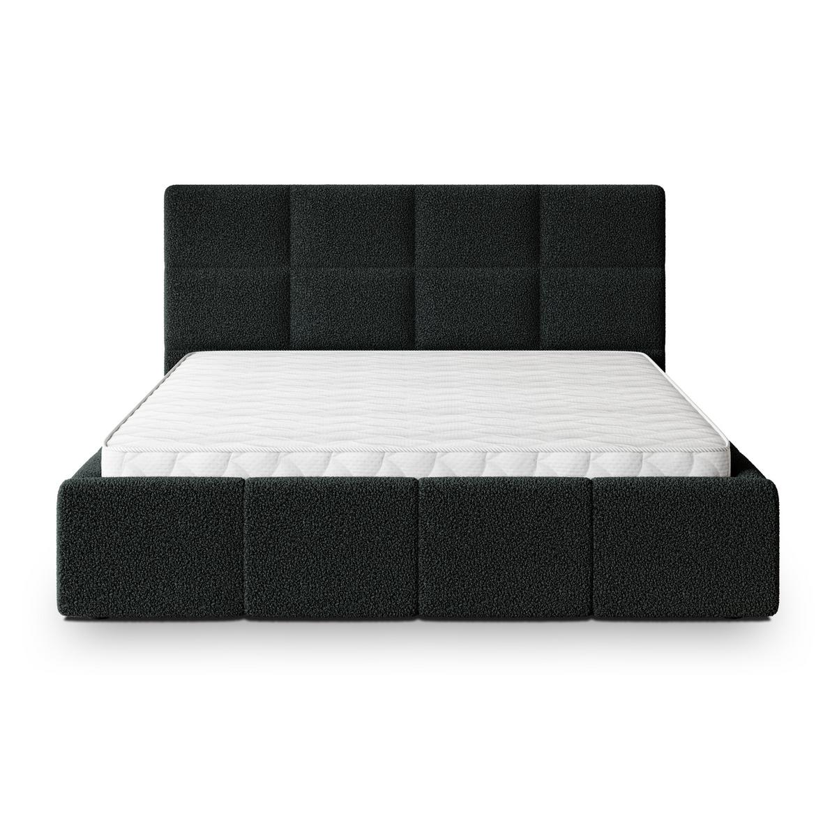 POLSTERBETT COMO Q 120x200 cm mit Bettkästen - Schwarz - Schwarz, Holz/Textil - MASSENO