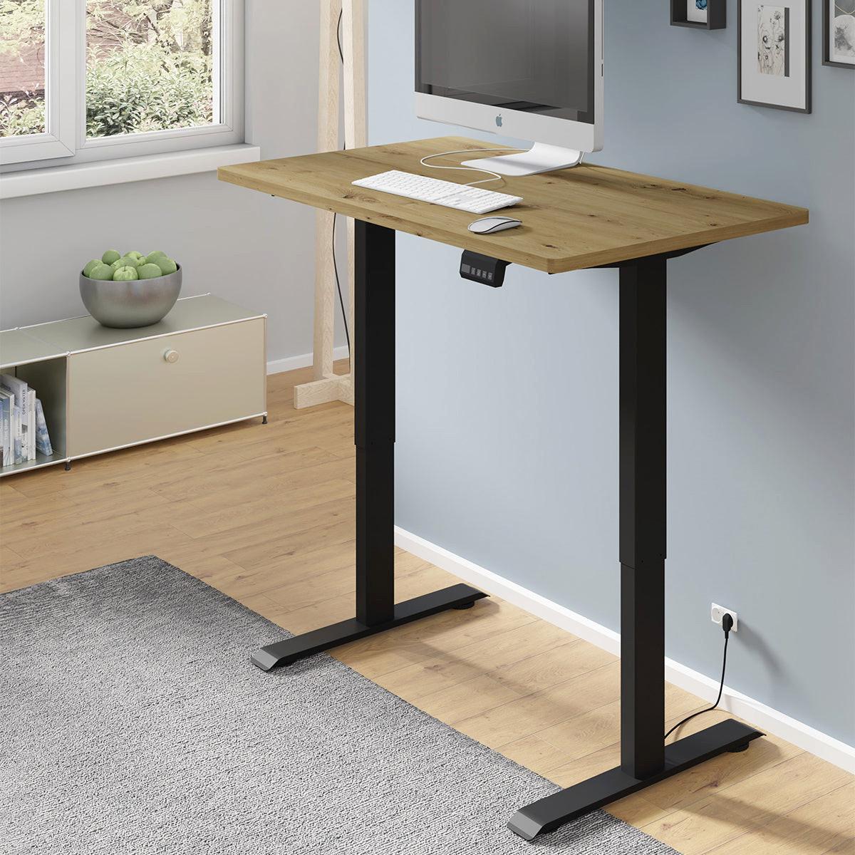 SCHREIBTISCH Ergo Holz und Schwarz - Schwarz, Holzwerkstoff (120/65/73cm) - Petits-meubles