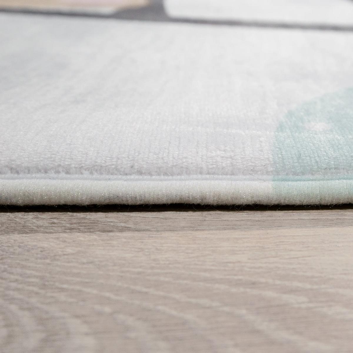 KINDERTEPPICH Waschbar, mit Wolken-Motiv, Helltürkis, 80 x 150 cm - Blau, Textil (80/150cm) - KADIMA DESIGN