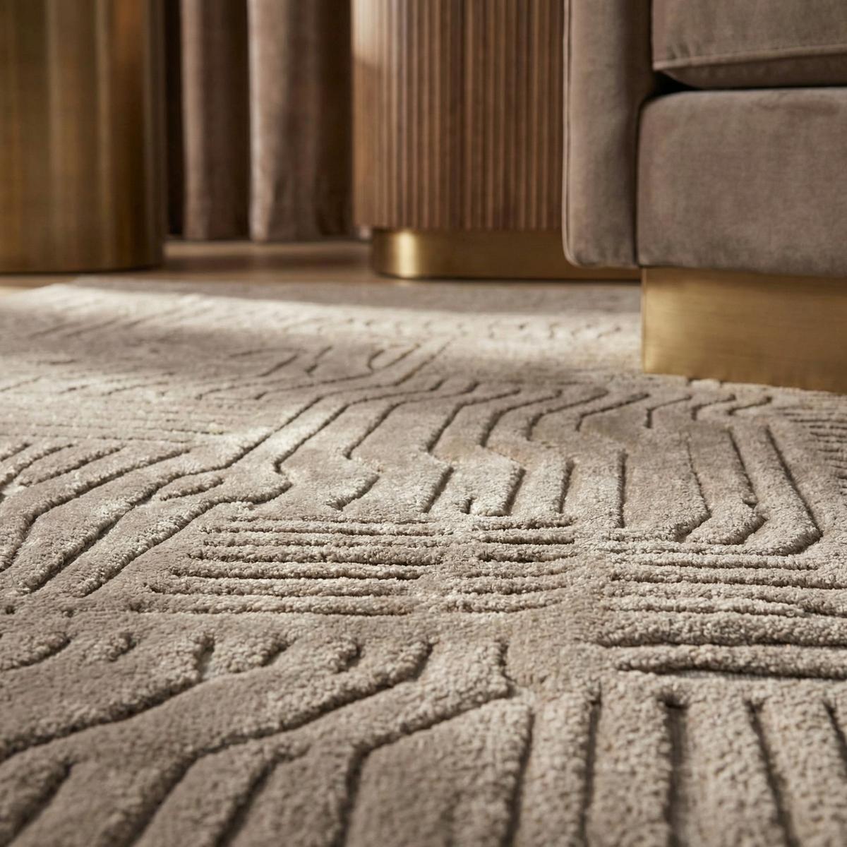 TEPPICH EDEN-Carlisle, geometrisch-abstrakt, Taupe, 120 x 170 cm - Braun, Textil (170/120cm) - KADIMA DESIGN