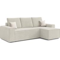 ECKSOFA L Form Talaton Beige 246/149/87 cm – mit Schlaffunktion und Bettkasten - Beige/Schwarz, Kunststoff/Textil (246/149cm) - AX Living