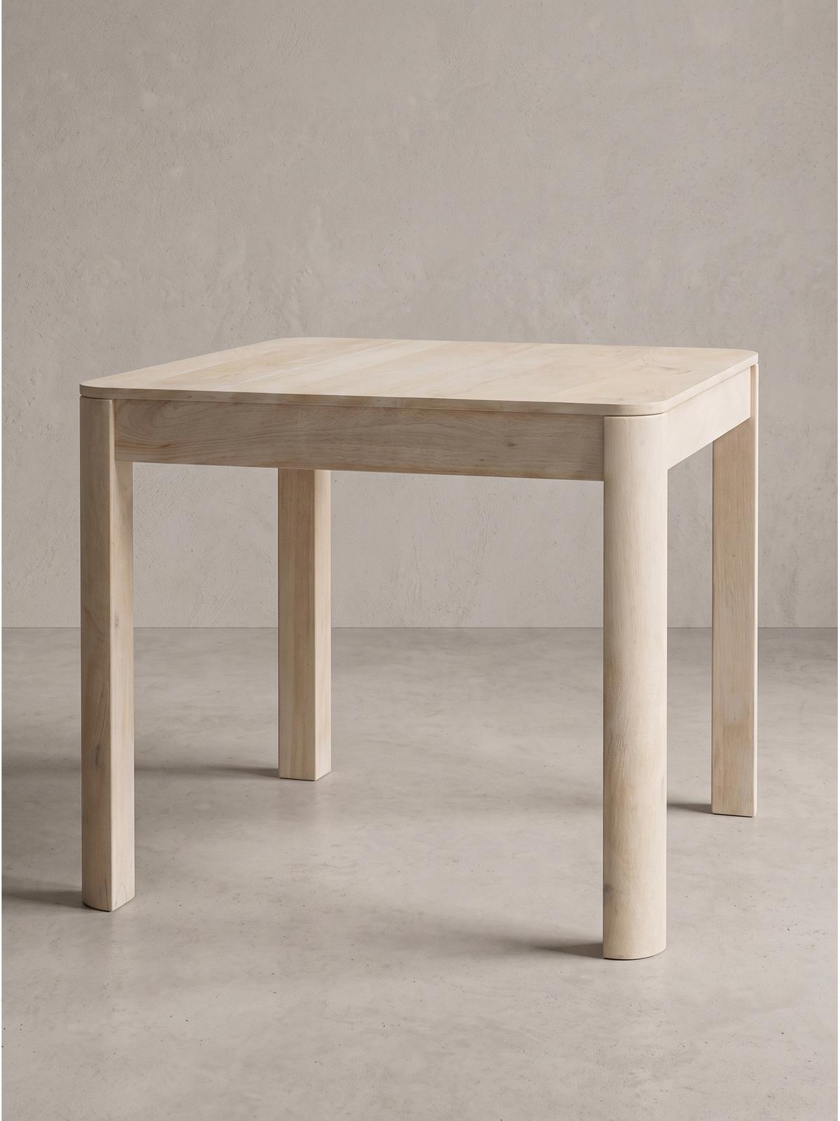 ESSTISCH CHARENTE, Mango Massivholz, handgefertigt, Weiß-Mango, 80 x 80 x 76 cm - Beige/Weiß, Holz (80/80/76cm) - KADIMA DESIGN