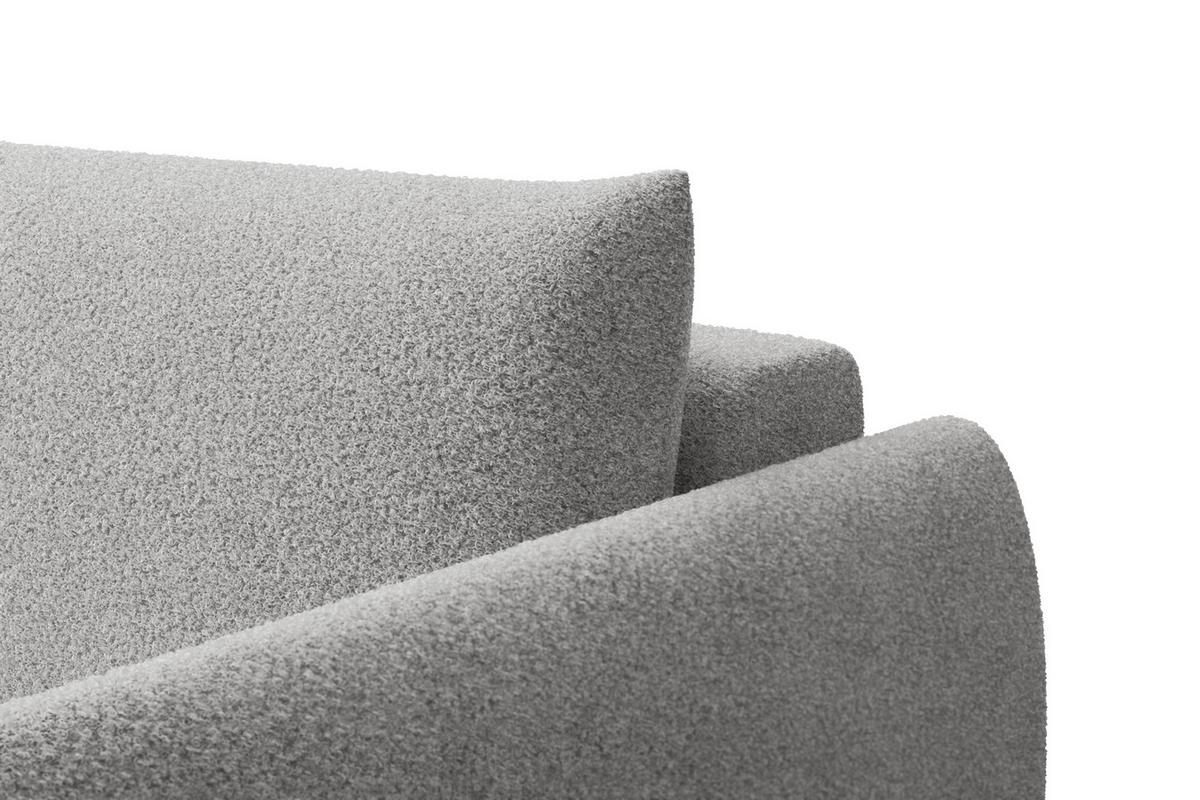 ECKSOFA TAUER 3-Sitzer LINKS, Bouclé-Stoff hellgrau - Schwarz/Grau, Holz/Textil (173/206cm) - Courtois Laville