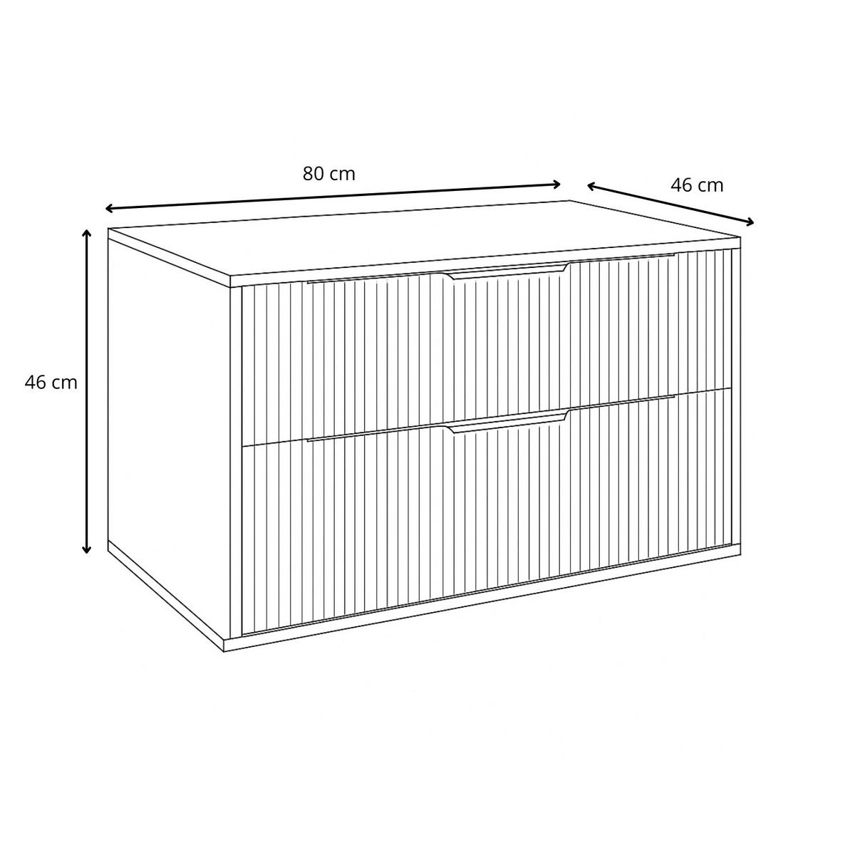 WASCHBECKENUNTERSCHRANK Rimini 2 Schubladen Cashmere - 80 x 46 x 46 cm - Kaschmir, Holz (80/46/46cm) - Badplaats