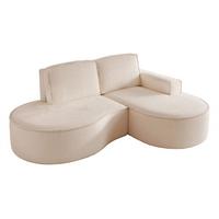 ECKSOFA Arlet In Stoff Abriamo - Beige, Holzwerkstoff/Textil (156/277cm) - Fun Möbel