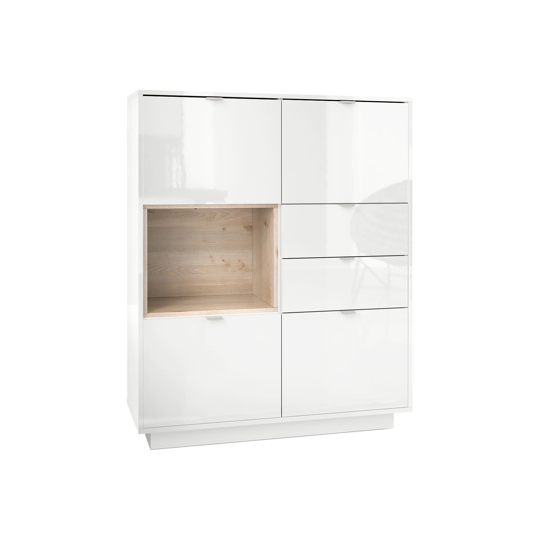 HIGHBOARD Metro Einsatz in Eiche Nordic - Silbereichenfarben, Holzwerkstoff (103/123/37.5cm) - Vladon