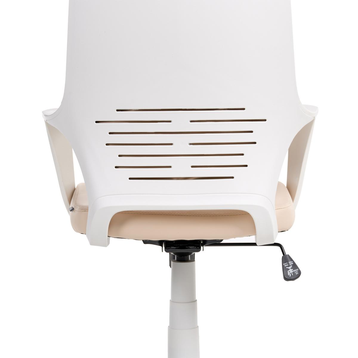 BÜROSTUHL Hellbeige Delight - Beige/Weiß, Kunststoff (64/116/64cm) - Beliani