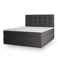 BOXBETT PALMA 160x200 cm mit Matratze und Topper - Grau - Grau, Holz (160/200cm) - MASSENO