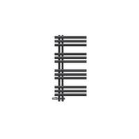 BADHEIZKÖRPER Iron EM 500x1000 mm Anthrazit mit Ventil Durchgang - Anthrazit, Metall (50/100/3cm) - LuxeBath