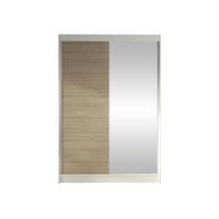 SCHWEBETÜRENSCHRANK Lino I - Weiß/Sonoma Eiche, Holzwerkstoff/Metall (120/200/58cm) - MIRJAN24