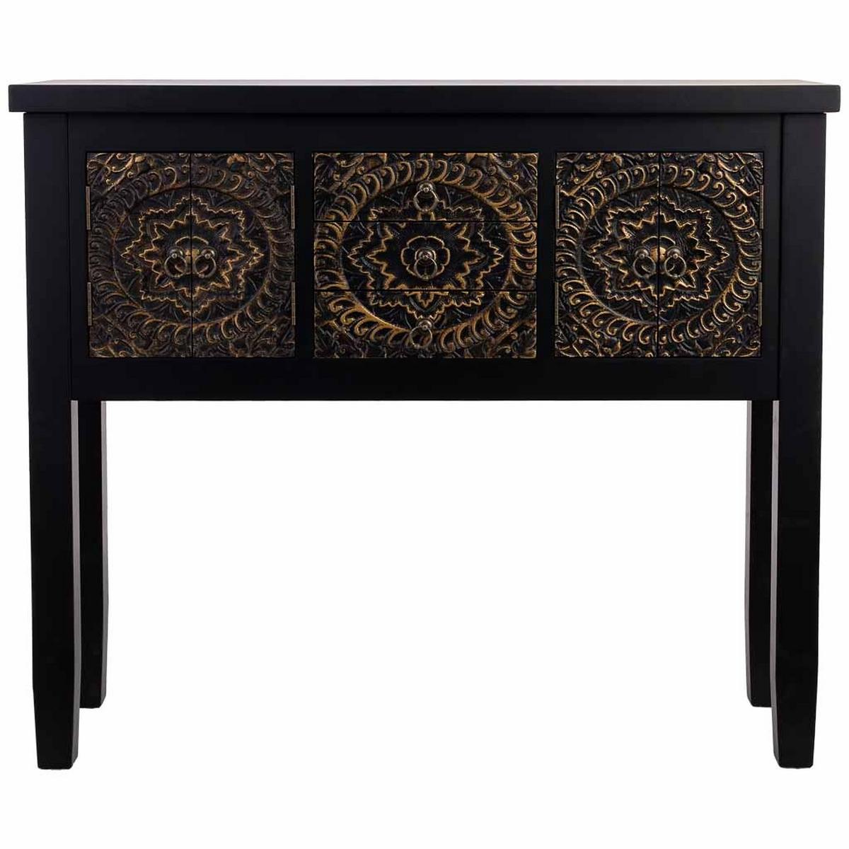 KONSOLE aus Holz 95x26x80 cm - Schwarz, Holz (26/95/80cm) - Wanderlust