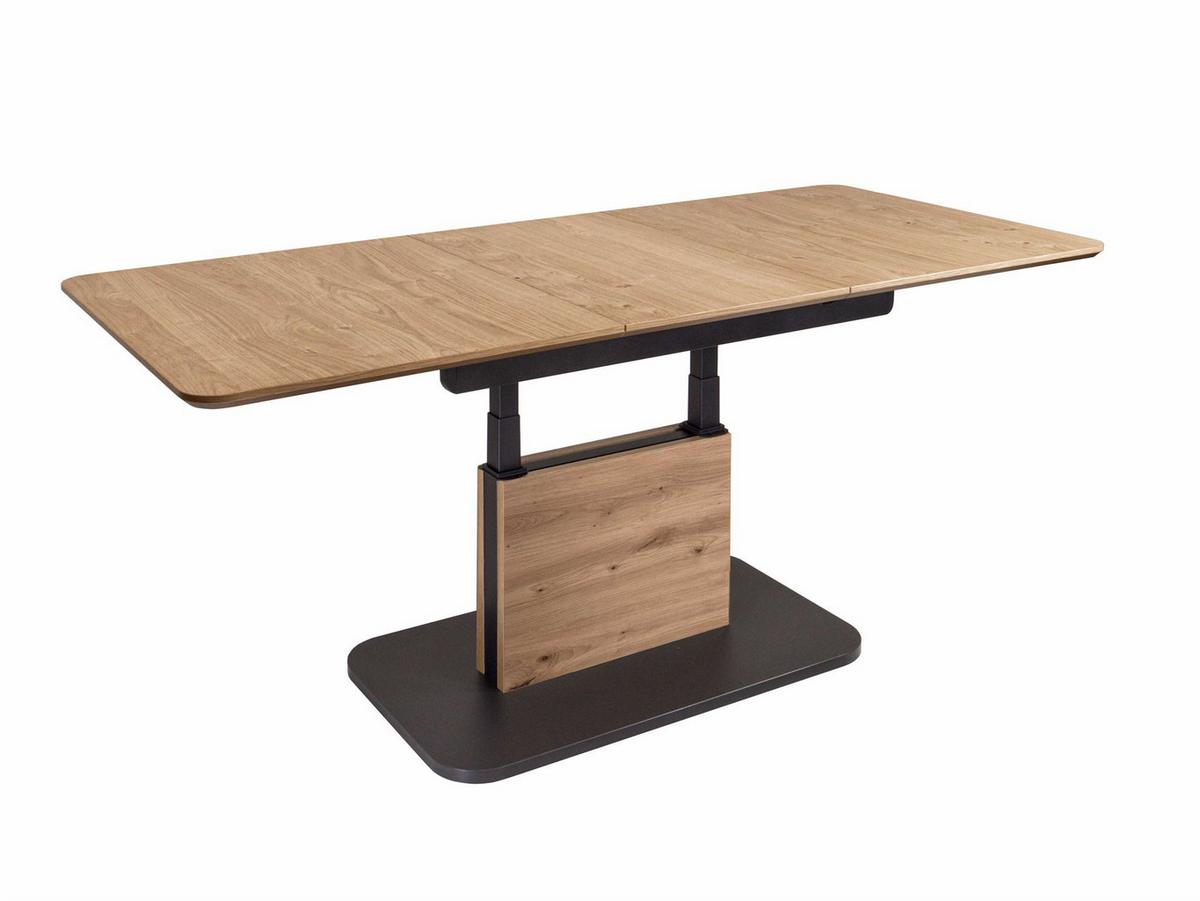 COUCHTISCH höhenverstellbar und ausziehbar Circe 120x54x70 Wildeiche - Wildeiche/Schwarz, Holz (120/70/70cm) - 58aufmkessel