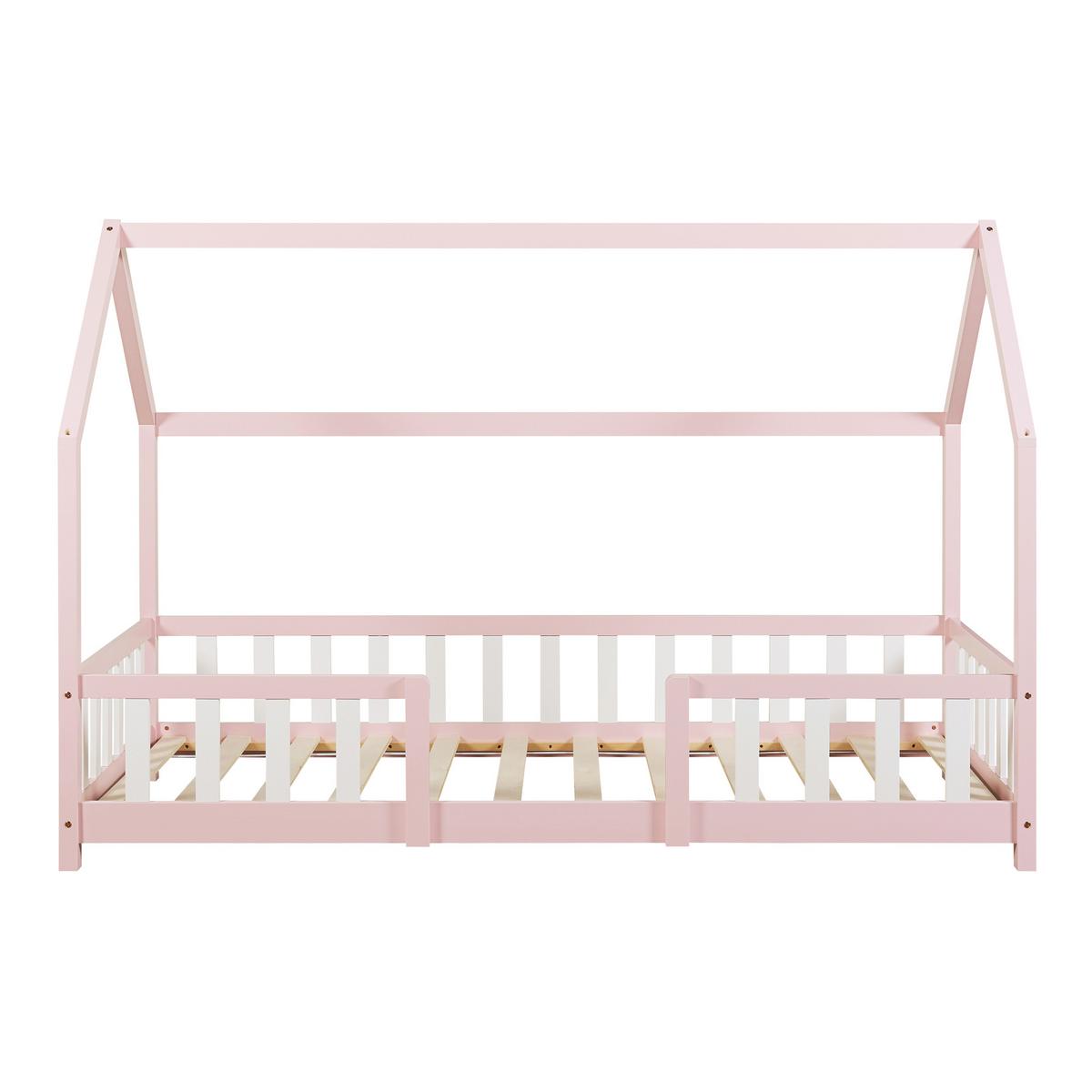 HAUSBETT Sisimiut - Pink/Weiß, Holz (90/200cm) - [en.casa]