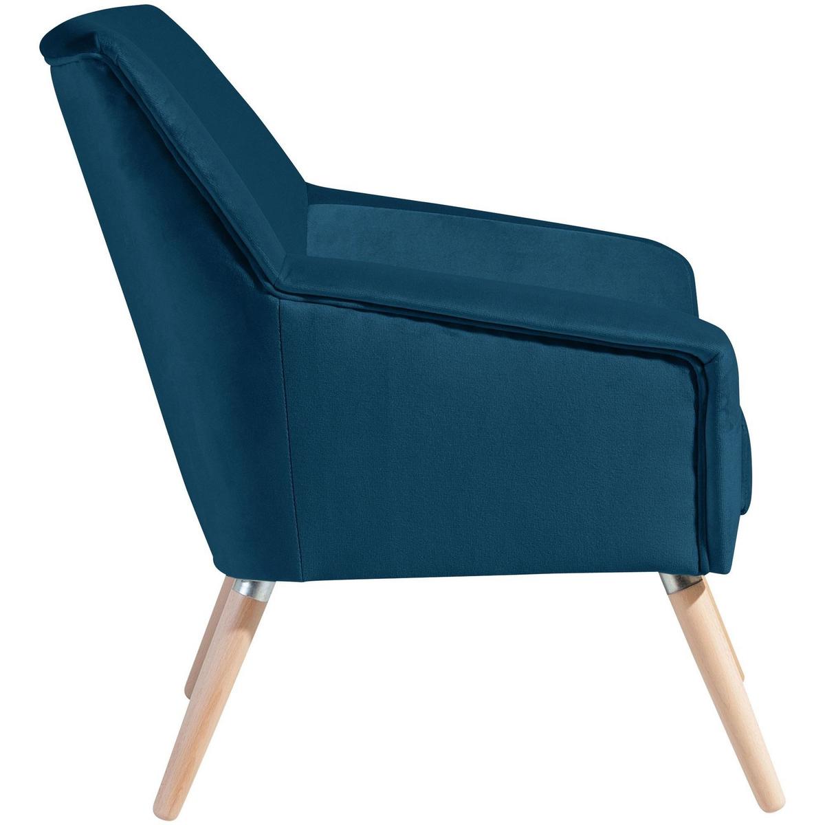 SESSEL Kachka Bezug Samtvelour Buche natur / petrol - Buchefarben/Petrol, Kunststoff (71/81/67cm) - 58aufmkessel