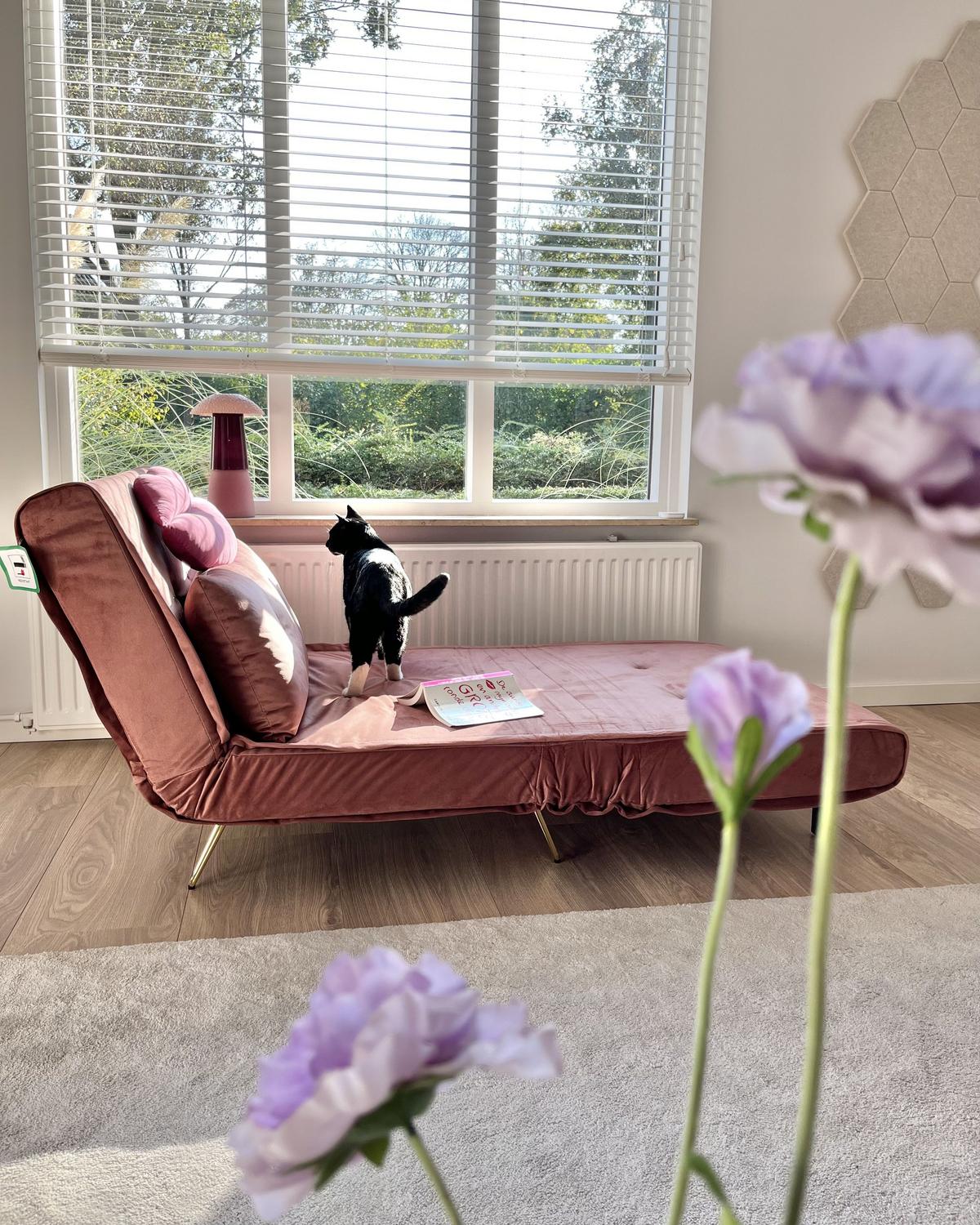 SCHLAFSOFA Samtstoff Rosa Vestfold - Pink, Textil (85/81/78cm) - Beliani