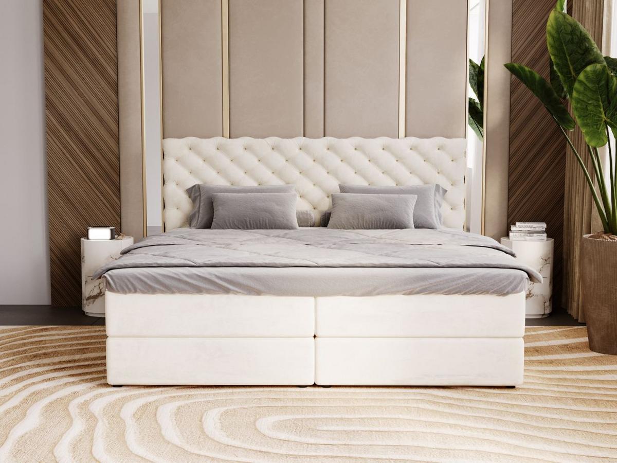 BOXBETT Bergamo 140x200 Beige - Beige/Schwarz, Holz/Textil (140/200cm) - Graingold