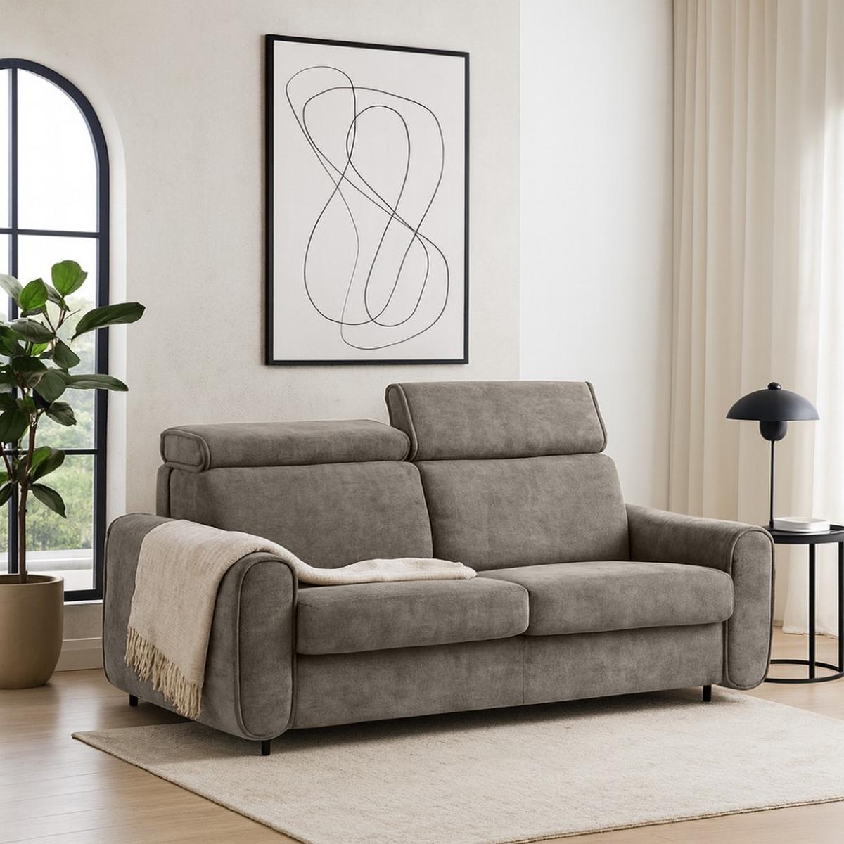 SCHLAFSOFA Pavarti mit italienischem Gestell, 140x195, Braun - Schwarz/Braun, Holzwerkstoff/Textil (194/88/100cm) - Beautysofa