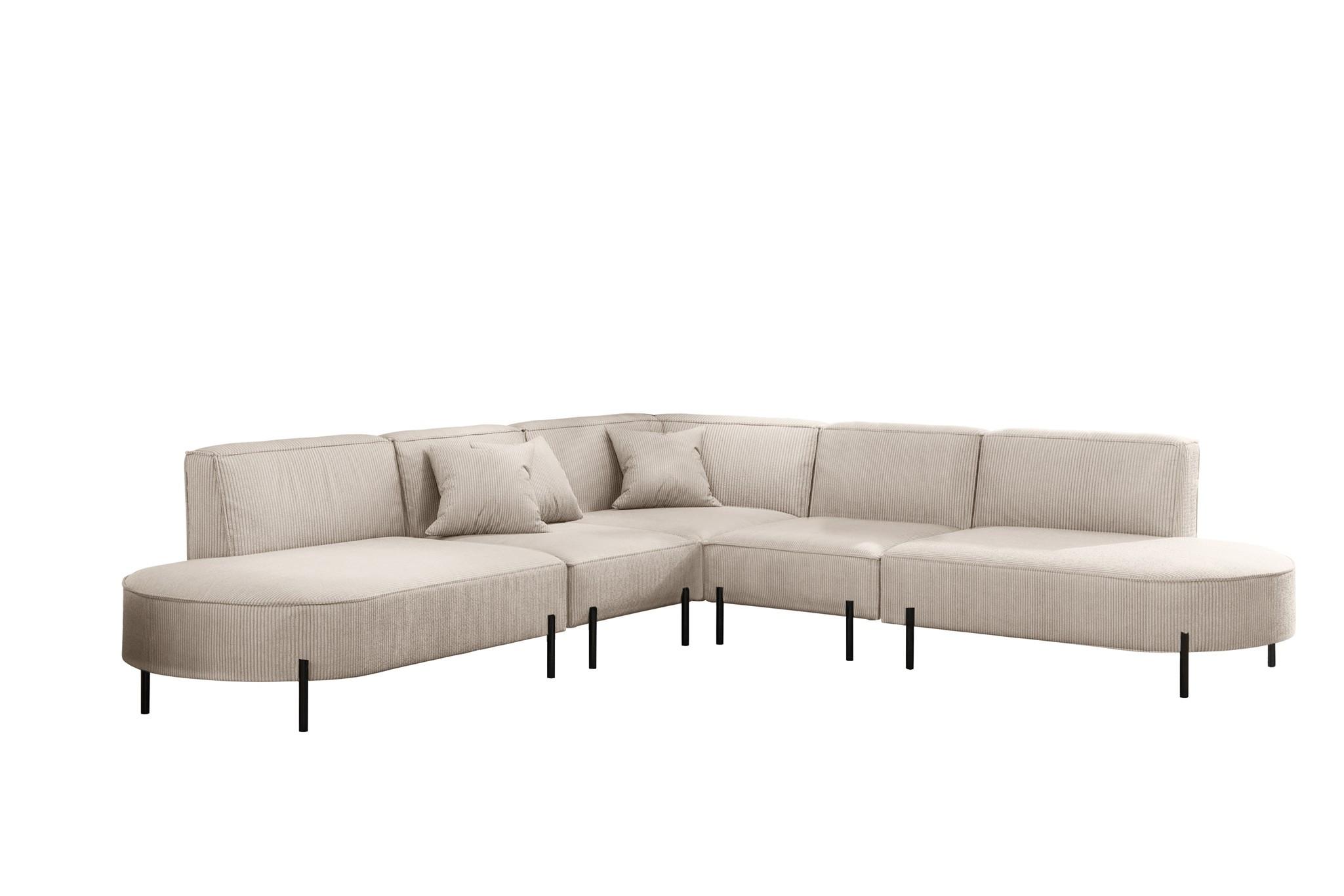 ECKSOFA Valencia - Beige, Holzwerkstoff/Textil (303/303cm) - Fun Möbel