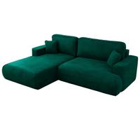 ECKSOFA OVO L Dunkelgrün Velvet - Links Seite - Dunkelgrün/Schwarz, Kunststoff/Textil (271/195cm) - MKS