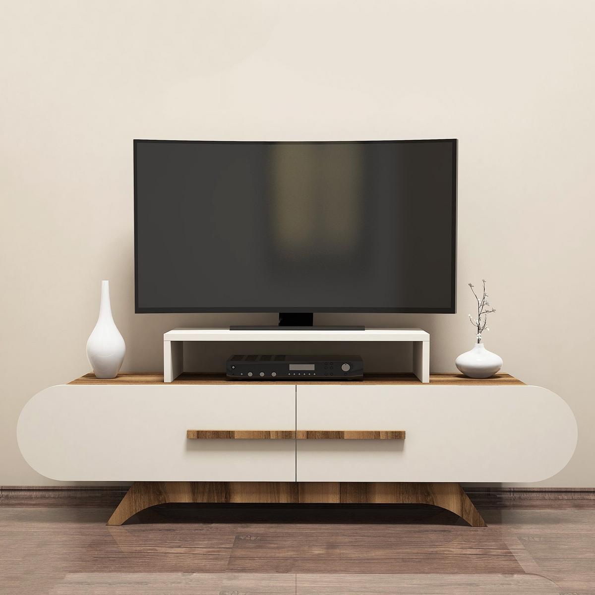 TV-MÖBEL rose weiss - Eschefarben, Holzwerkstoff (36.8/49.8/11cm) - Calicosy