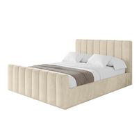POLSTERBETT mit Bettkasten, Fußteil und Lattenrost, Boxbett mit Matratze H3/H4 - STERA-Z 160x200 Beige - Cappuccino, Holzwerkstoff/Textil (160/200cm) - ALTDECOR