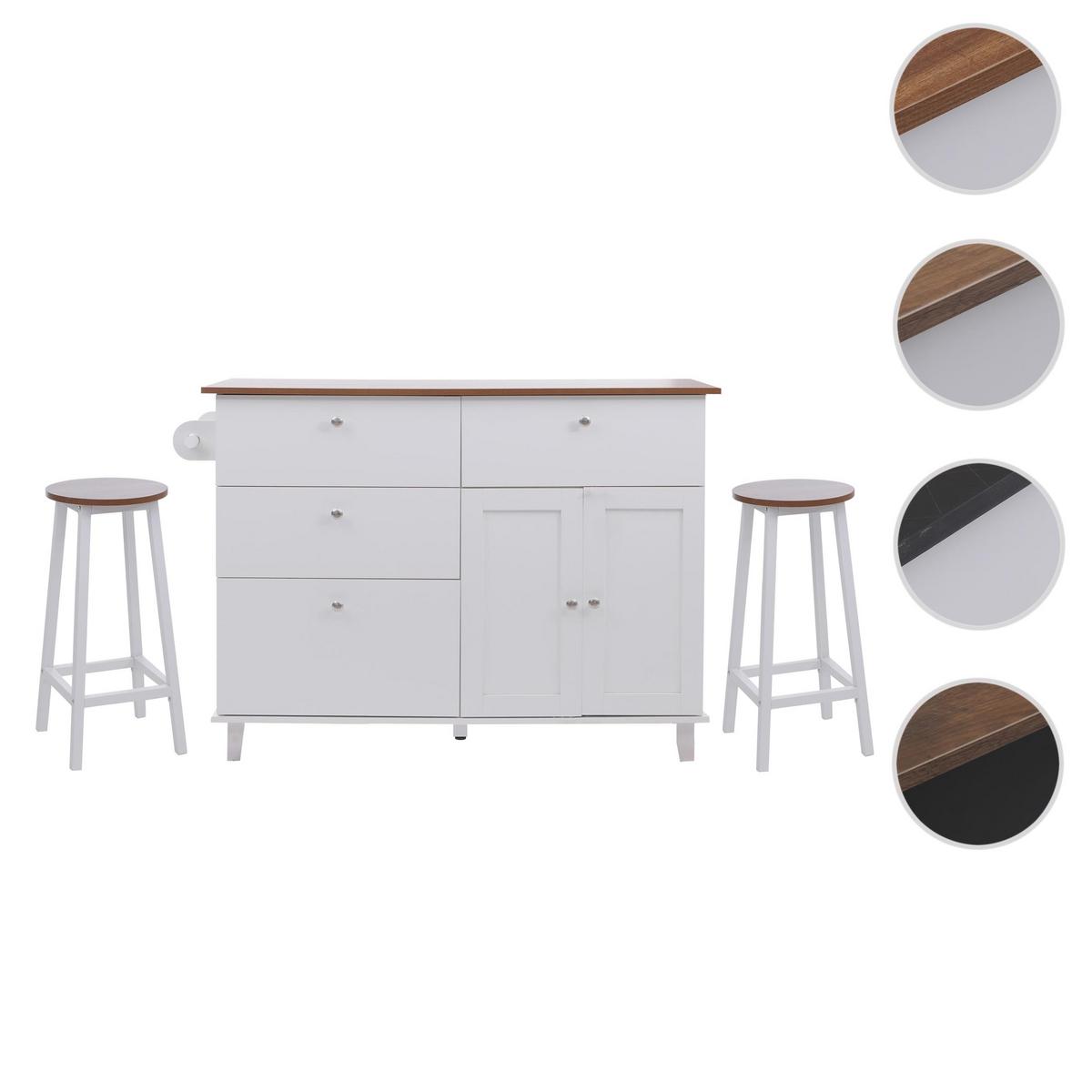 KÜCHENINSEL Weiß, Beige - Beige/Weiß, Holz (131/90/47cm) - MCW